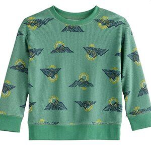 NWT Jumping Beans Toddler Boy Thermal Crewneck Sweatshirt Size 3T Mountain Scene